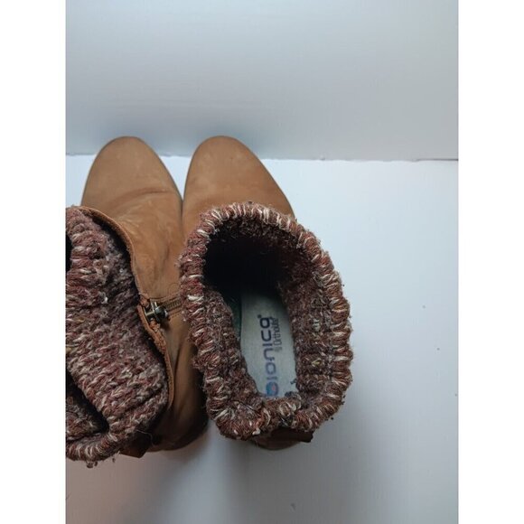 Bionica Ocava Brown Leather Ankle Bootie Boots Sweater Lined Womens 7.5-8 - Picture 4 of 5
